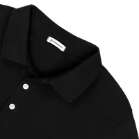 StringKing Men's Pima Cotton Short Sleeve Polo - Relaxed Fit, Black, Detail