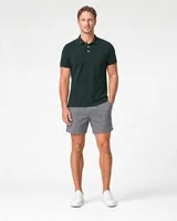 StringKing Men's Pima Terry Polo - Relaxed Fit, Pine Grove, Full Front - Human Model - Top of head to Knees