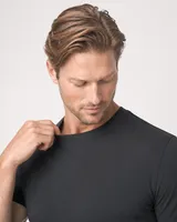 StringKing Men's StayWarm Tee - Sharp Fit, Black, Collar Shoulder - Human Model