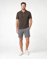 StringKing Men's Pima Jersey Classic Polo - Relaxed Fit, Wren, Full Front - Human Model