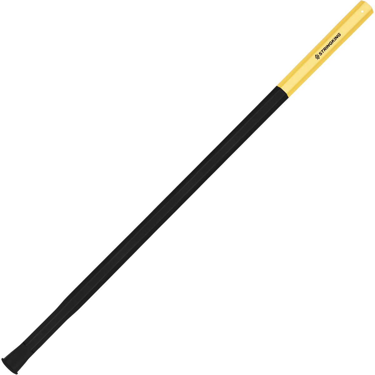 StringKing Composite 2 Pro Faceoff Bottom Lever - 155 Grams, Black / Yellow, Full Length, Angled, Right Side, With Butt End