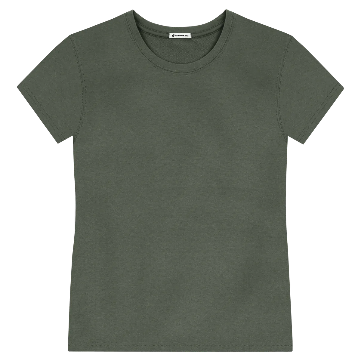 StringKing Women's Heavy Pima Cotton T-Shirt - Sharp Fit, Moss, Front
