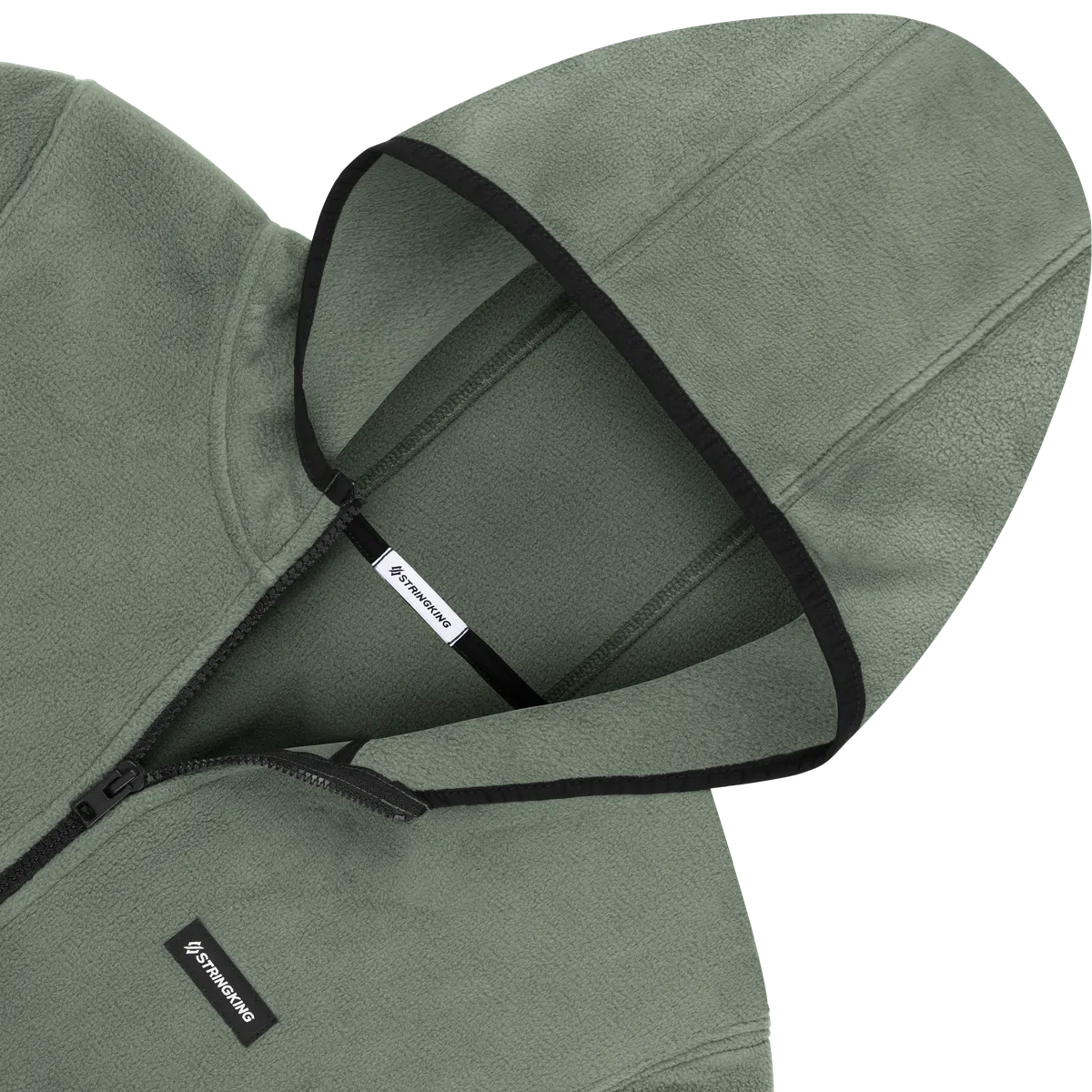 StringKing Women's Polartec Fleece Quarter Hood Pro - Sharp Fit, Avenue Green, Detail