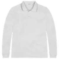 StringKing Men's Pima Cotton Long Sleeve Polo - Sharp Fit, White, Front
