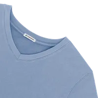 StringKing Women's Heavy Pima Cotton V-Neck T-Shirt - Sharp Fit, Slate Blue, Detail