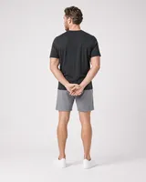 StringKing Men's StayWarm Tee - Sharp Fit, Black, Full Back - Human Model - Top of head to Mid-thigh