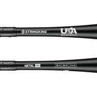 StringKing Metal Pro USABat - Drop 10, 30" / 20 oz, Black, Bat Details, Horizontal