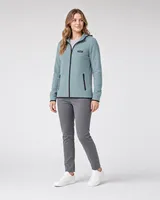 StringKing Women's Polartec Fleece Full Zip Hoodie with Pockets - Relaxed Fit, Slate, Full Front Angle - Human Model