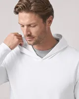StringKing Men's StayWarm Hoodie - Sharp Fit, White, Collar Shoulder - Human Model