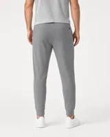 StringKing Men's Pima Terry Sweatpants - Sharp Fit, Frost Gray, Full Back - Human Model - Chest to Feet