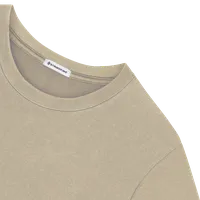 StringKing Women's Pima Cotton Crewneck Sweatshirt - Relaxed Fit, Warm Khaki, Detail