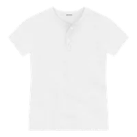 StringKing Men's Pima Jersey Short Sleeve Henley - Sharp Fit, White, Front