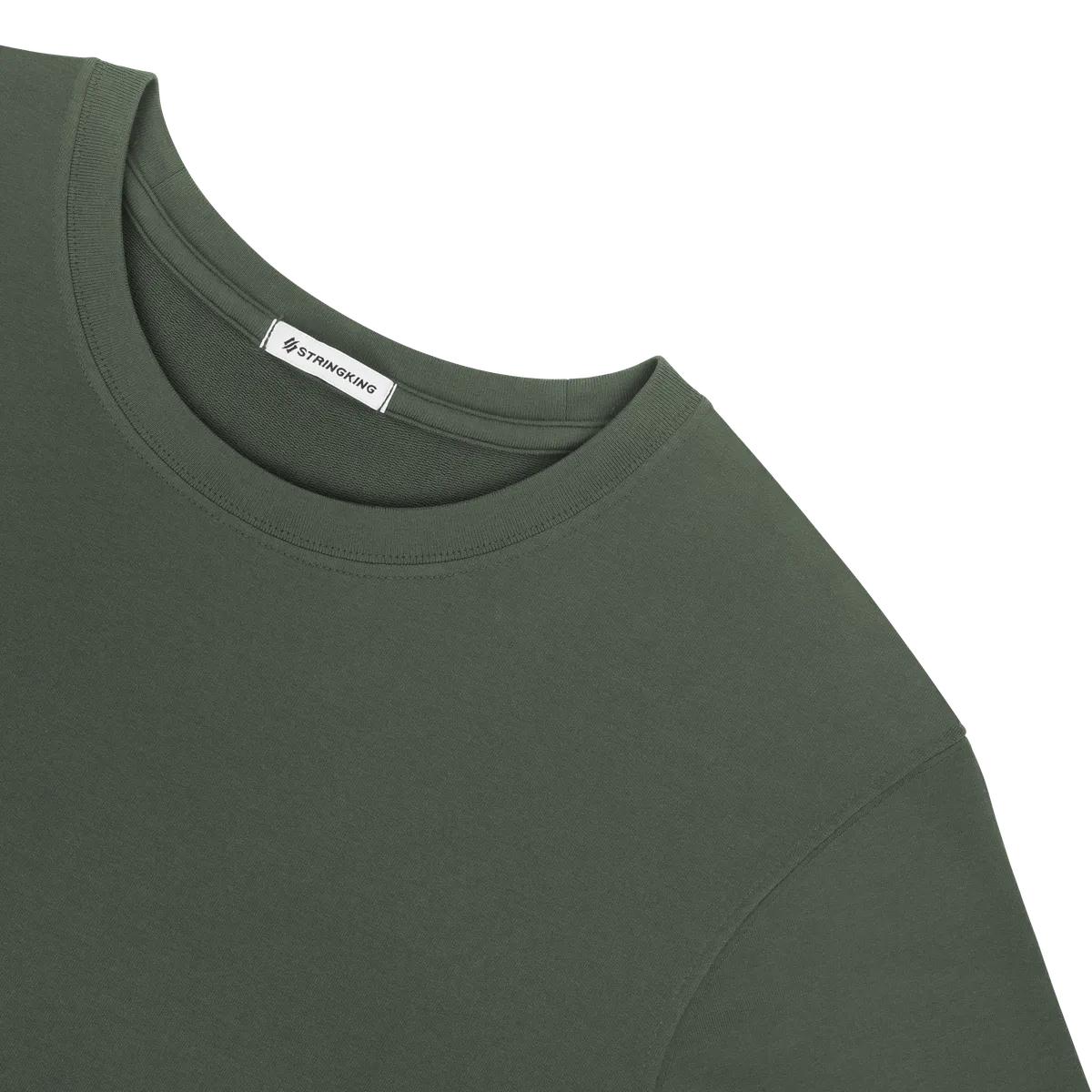 StringKing Women's Pima Terry Long Sleeve Tee - Relaxed Fit, Moss, Detail