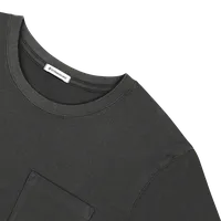 StringKing Men's Pima Cotton Long Sleeve Pocket Crewneck T-Shirt - Sharp Fit, Black, Detail