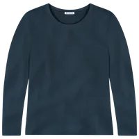 StringKing Women's FlexTech Long Sleeve Crewneck T-Shirt - Relaxed Fit, Navy, Front