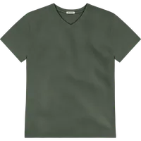 StringKing Men's Pima Jersey V-Neck Tee - Relaxed Fit, Moss, Front