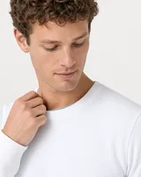StringKing Men's StayWarm Sweater - Relaxed Fit, White, Collar Shoulder - Human Model