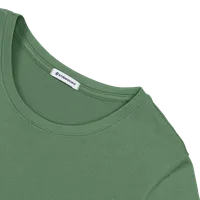 StringKing Women's Pima Cotton Long Sleeve Crewneck T-Shirt - Relaxed Fit, Green, Detail