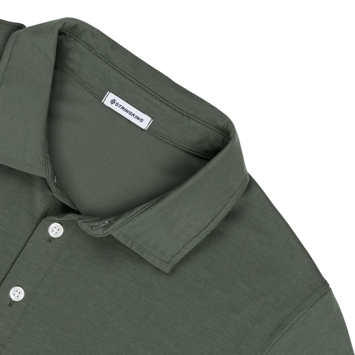 StringKing Men's FlexStyle Short Sleeve Polo - Relaxed Fit, Thyme, Detail