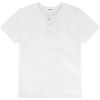 StringKing Men's Pima Jersey Short Sleeve Henley - Relaxed Fit, White, Front