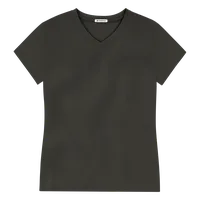 StringKing Women's Pima Jersey V-Neck Tee - Sharp Fit, Peat, Front