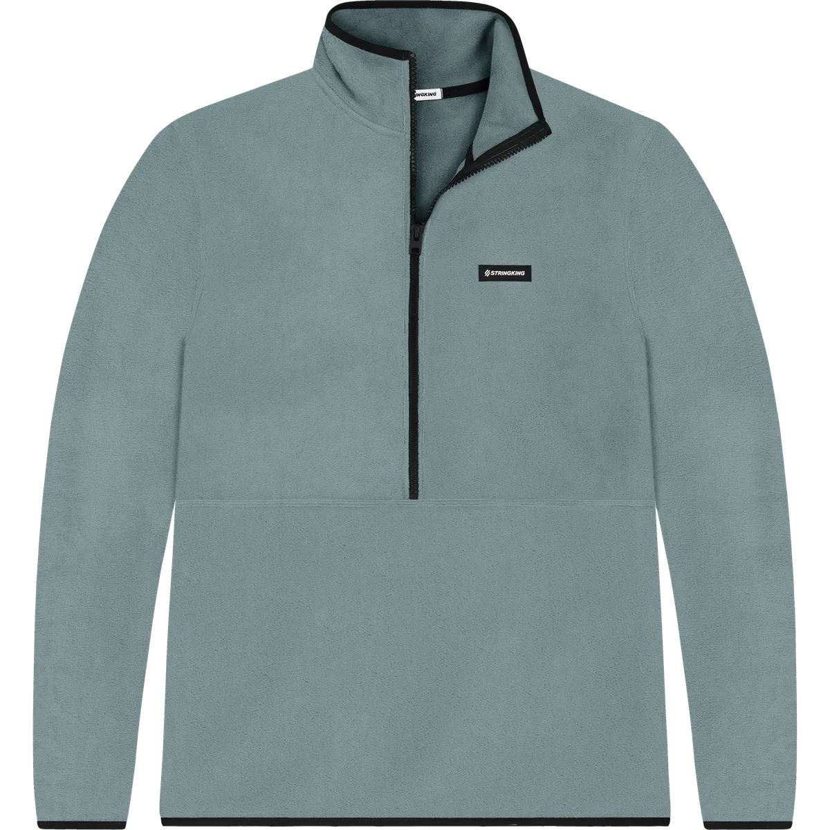 StringKing Men's Polartec Half Zip - Sharp Fit, Slate Top, Slate Bottom, Slate Sleeves, Black Trim, Front