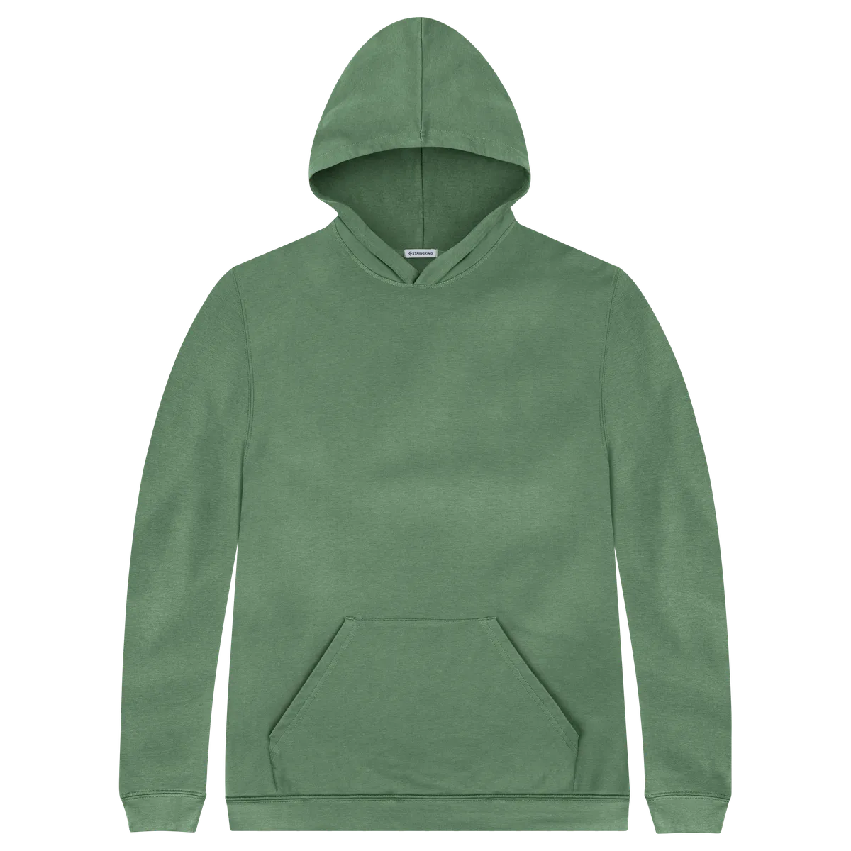 StringKing Men's Pima Cotton Hoodie - Sharp Fit, Green, Front