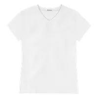 StringKing Women's Pima Jersey V-Neck Tee - Sharp Fit, White, Front