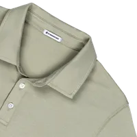 StringKing Men's Pima Cotton Short Sleeve Polo - Sharp Fit, Khaki Green, Detail