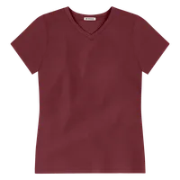 StringKing Women's FlexStyle Short Sleeve V-Neck T-Shirt - Sharp Fit, Rhubarb, Front