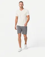 StringKing Men's Pima Jersey V-Neck Tee - Sharp Fit, Tofu, Full Front Angle - Human Model