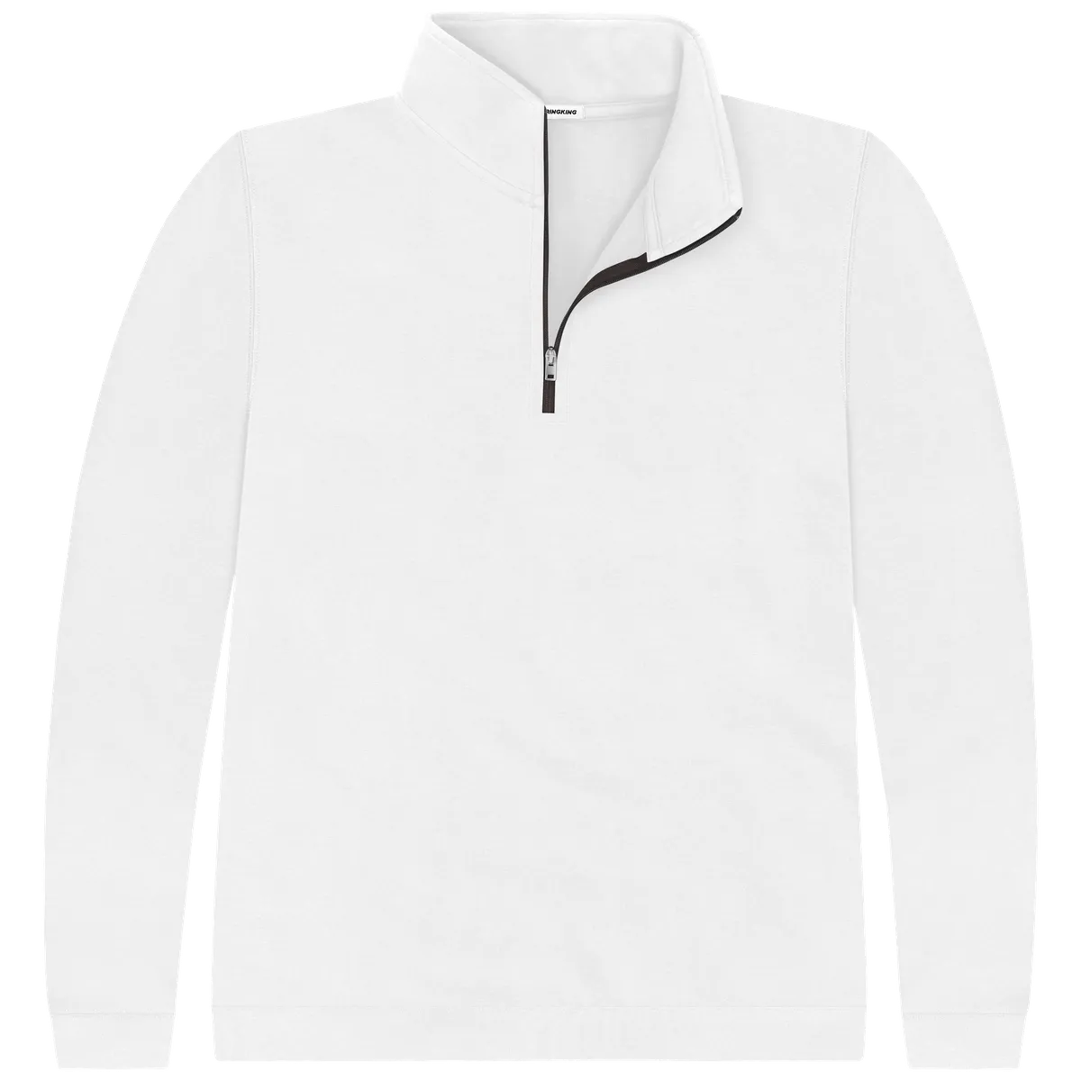 StringKing Men's Pima Terry Quarter Zip - Sharp Fit, White, Front