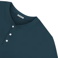 StringKing Men's Pima Jersey Henley - Sharp Fit, Navy, Detail