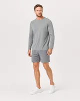 StringKing Men's StayWarm Long Sleeve Tee - Relaxed Fit, Gray, Full Front Angle - Human Model