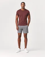 StringKing Men's Pima Jersey Tee - Sharp Fit, New Maroon, Full Front - Human Model