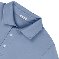 StringKing Men's Pima Cotton Polo Sweatshirt - Sharp Fit, Slate Blue, Detail