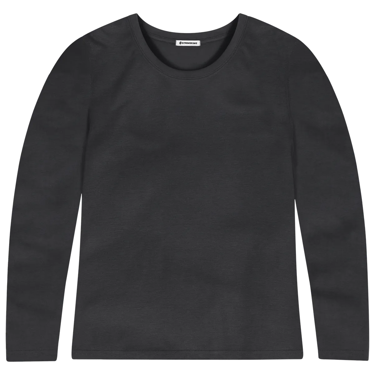 StringKing Women's FlexStyle Long Sleeve Crewneck T-Shirt - Relaxed Fit, Moonless Night, Front