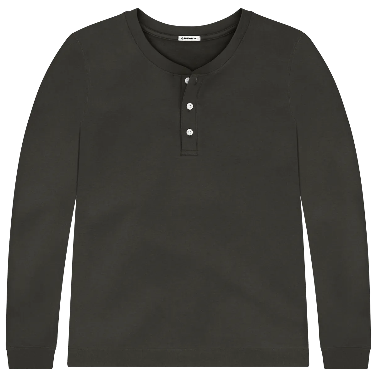 StringKing Men's Pima Terry Henley - Sharp Fit, Peat, Front