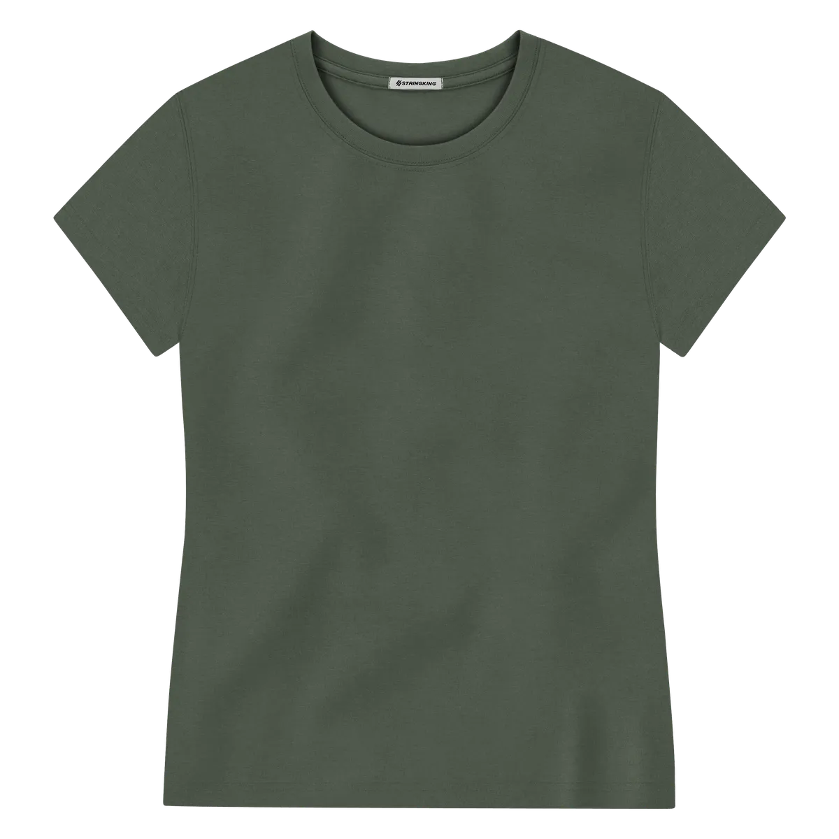 StringKing Women's Pima Jersey Tee - Sharp Fit, Moss, Front