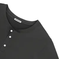 StringKing Men's Pima Terry Henley - Relaxed Fit, Black, Detail