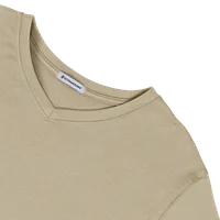 StringKing Men's Pima Cotton Long Sleeve V-Neck T-Shirt - Sharp Fit, Warm Khaki, Detail