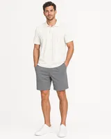 StringKing Men's Pima Jersey Classic Polo - Relaxed Fit, Tofu, Full Front - Human Model - Top of head to Knees