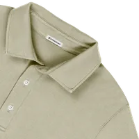 StringKing Men's Pima Cotton Polo Sweatshirt - Relaxed Fit, Khaki Green, Detail