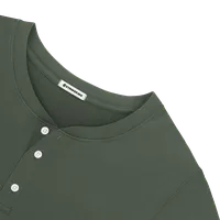StringKing Men's Pima Terry Henley - Sharp Fit, Moss, Detail