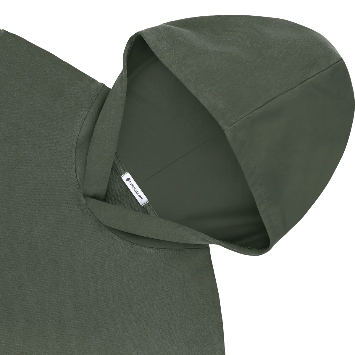 StringKing Women's Pima Cotton Hoodie - Relaxed Fit, Moss, Detail