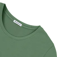 StringKing Women's Pima Cotton Short Sleeve Crewneck T-Shirt - Sharp Fit, Green, Detail