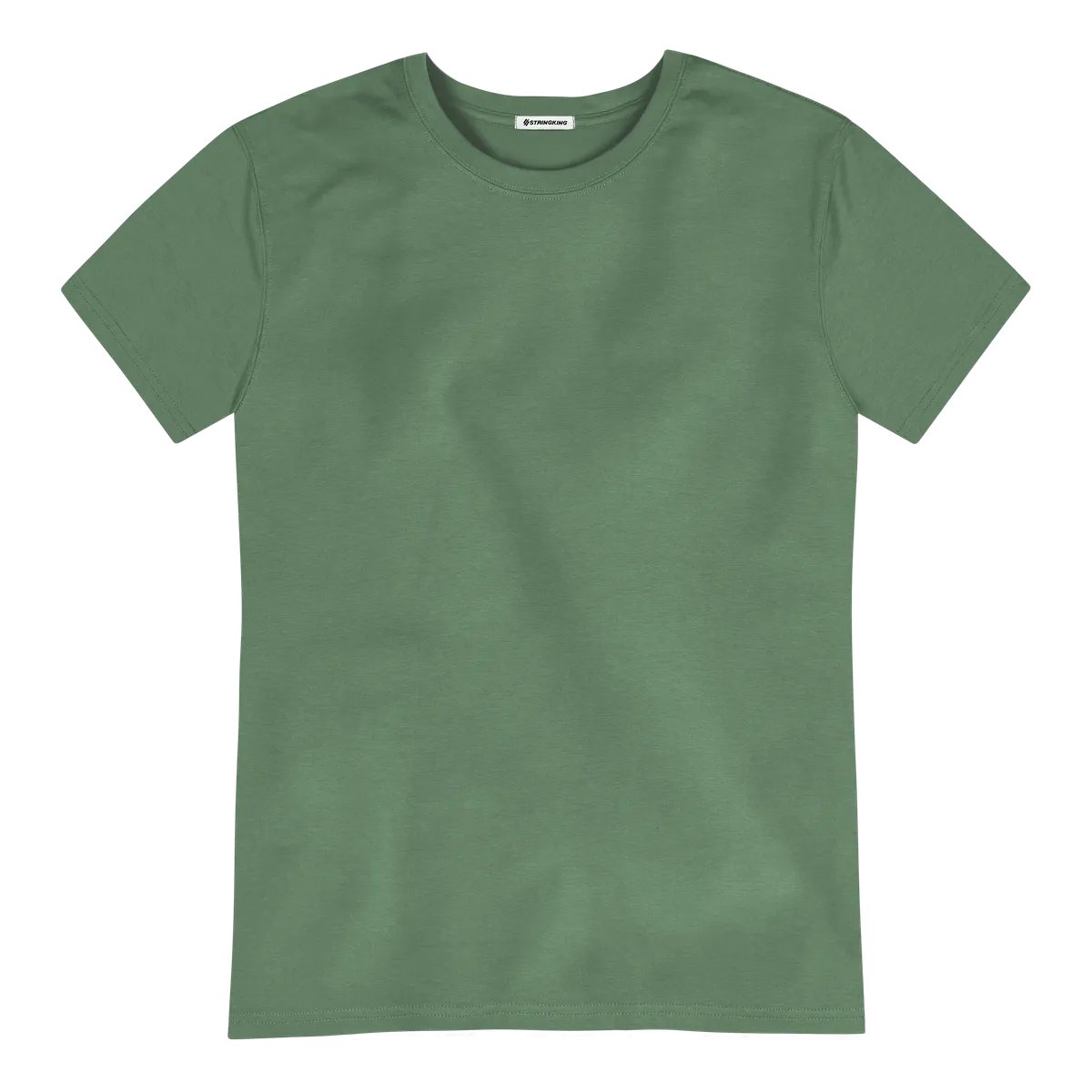 StringKing Men's Pima Cotton Short Sleeve Crewneck T-Shirt - Sharp Fit, Green, Front