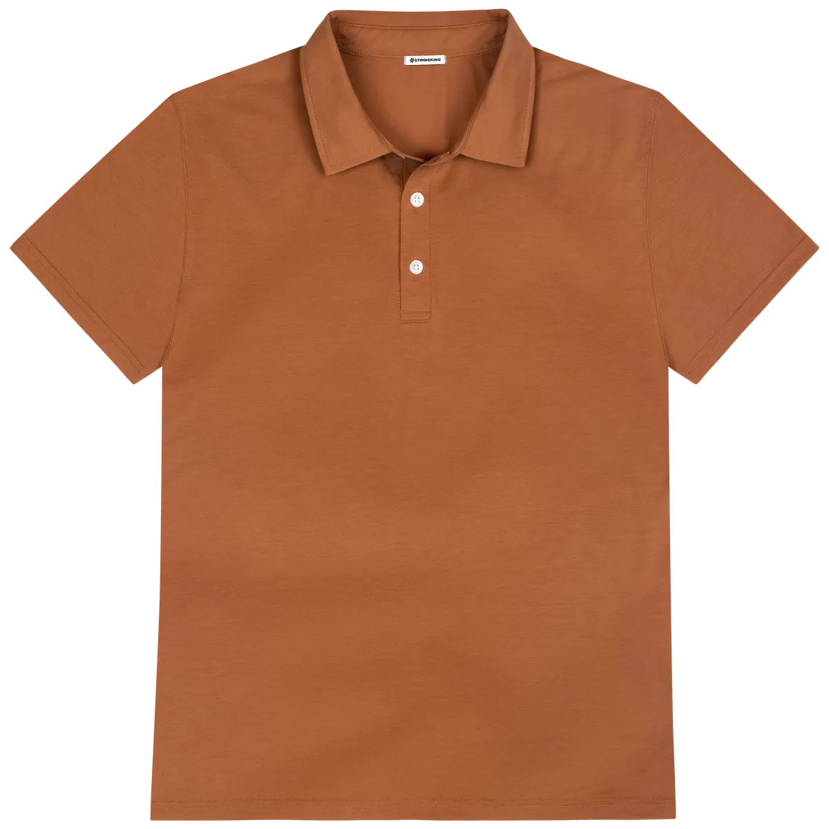 StringKing Men's FlexStyle Short Sleeve Polo - Relaxed Fit, Bombay Brown, Front