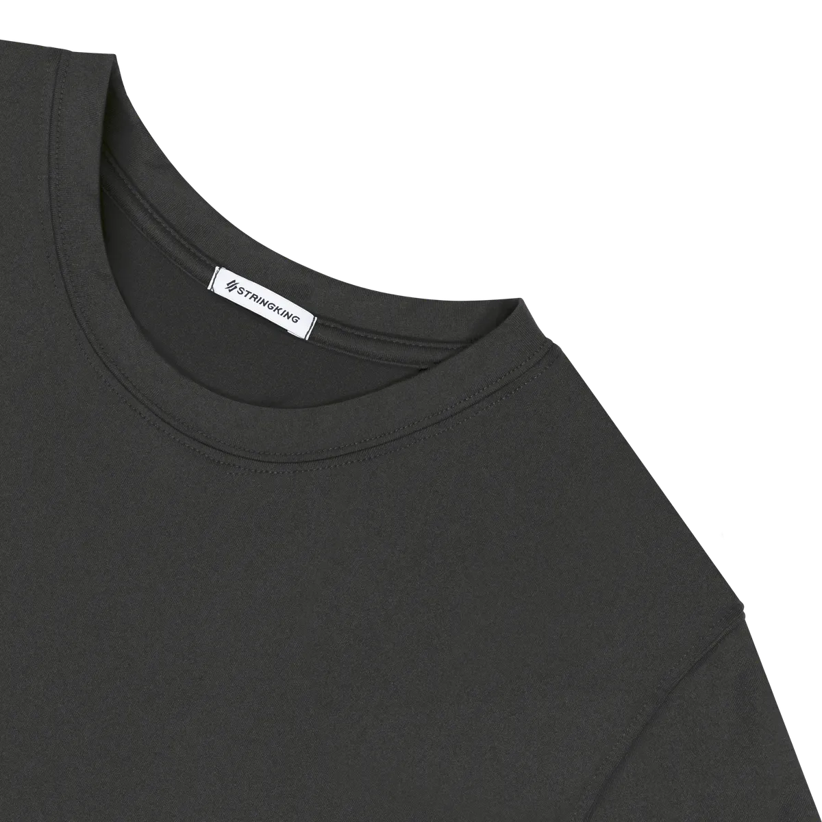 StringKing Women's FlexTech Short Sleeve Crewneck T-Shirt - Relaxed Fit, Black, Detail