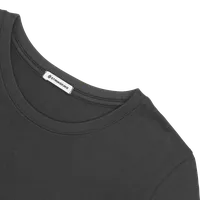 StringKing Women's Pima Cotton Long Sleeve Crewneck T-Shirt - Sharp Fit, Black, Detail